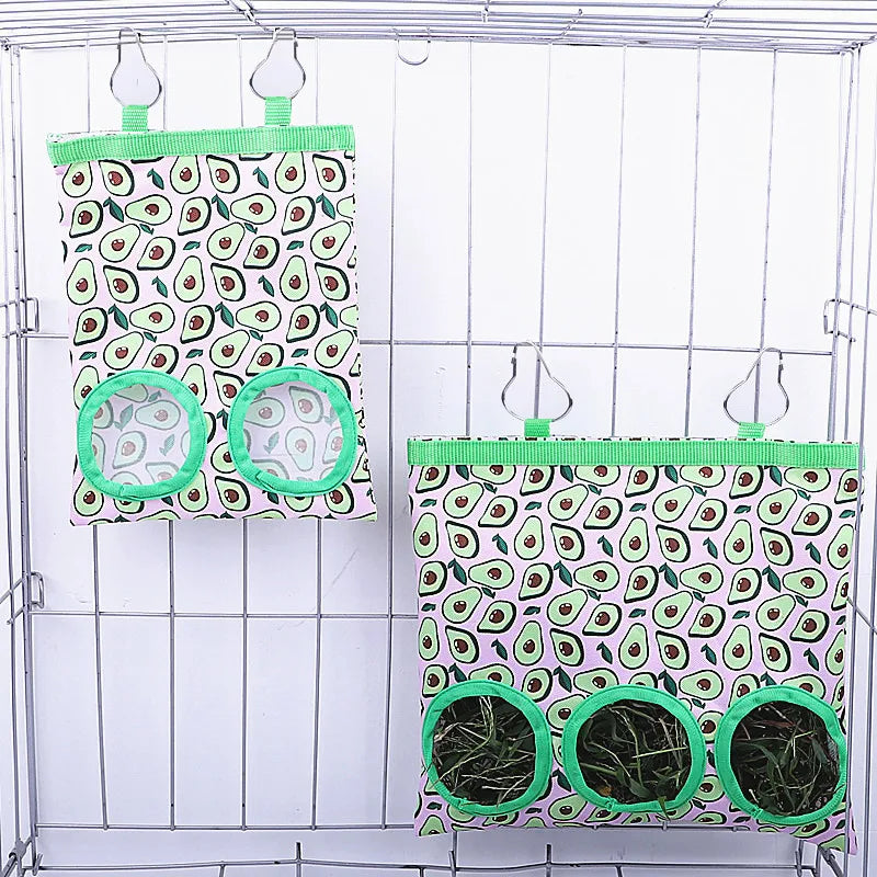 Hanging Hay Feeder Bag — Mess-Free Grass Storage for Rabbits & Guinea Pigs