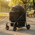 Multi-Function Foldable Large Dog Stroller Wagon with Breathable Mesh & Easy-Clean Design