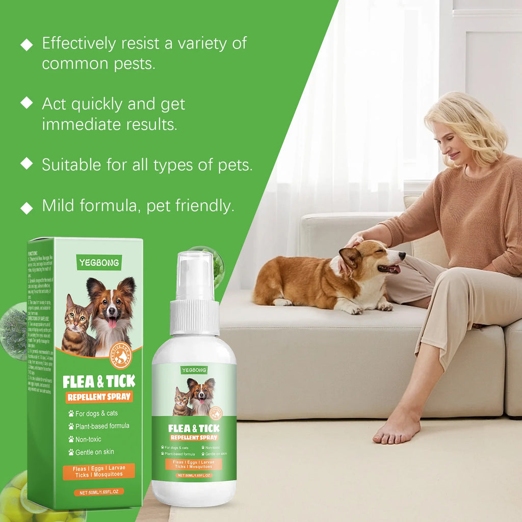 Fast-Acting Flea & Tick Repellent Spray — Relieves Itching, 50ml