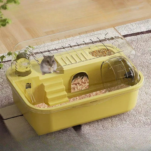 Chew-Proof Hamster Cage — Large Acrylic Habitat with Openable Top