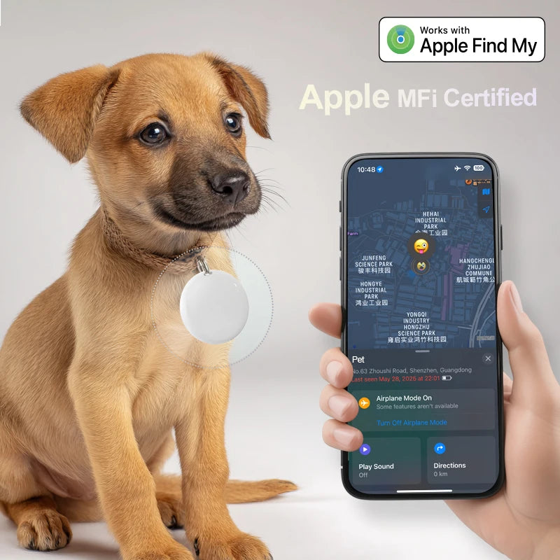Apple Find My Bluetooth Tracker 2-Pack for Pets, Keys, Bags & Luggage (iOS)