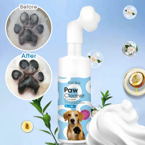 No-Rinse Paw Cleaning Foam with Brush — Portable, 150ml