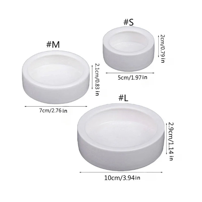 Anti-Escape Ceramic Reptile Feeder Bowl — Worm-Proof Design for Geckos & Snakes