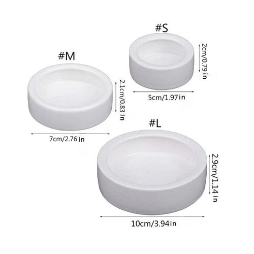Anti-Escape Ceramic Feeder Bowl for Reptiles — Food & Water Dish, 3 Sizes