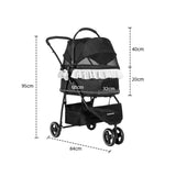 Pet Stroller For BOSIMAO A200L Portable Breathable Lightweight Foldable Trolley For Cats Dogs Outdoor Use