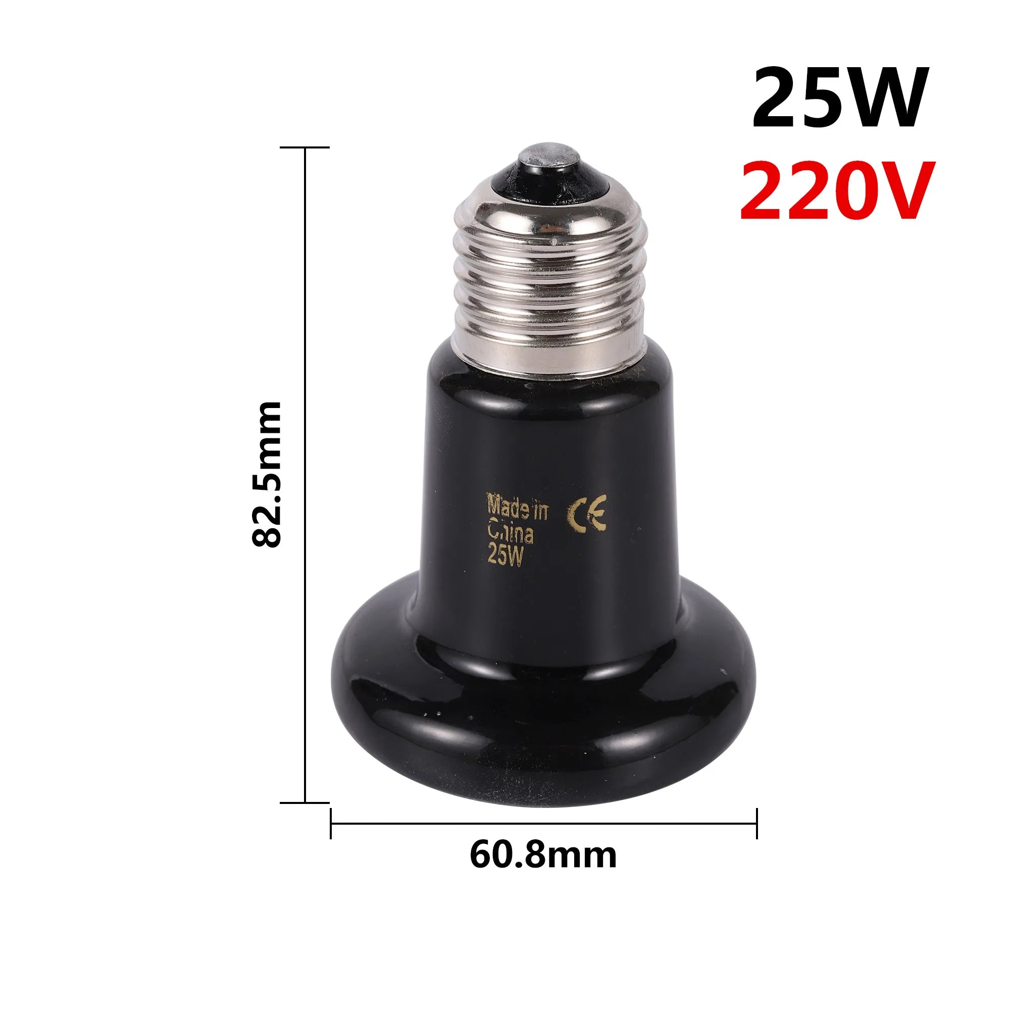 Ceramic Pet Heating Lamp — E27 Reptile Bulb for Tortoises, Snakes & Spiders