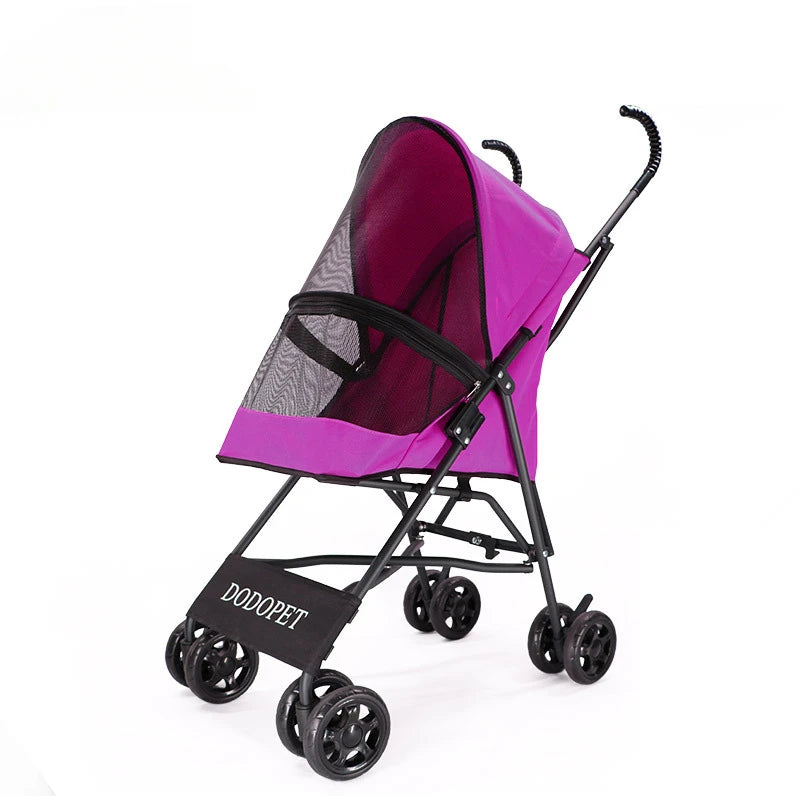 No-Installation Fast-Fold Lightweight Pet Cart for Teddy Dogs & Cats — Portable Foldable Outdoor Stroller