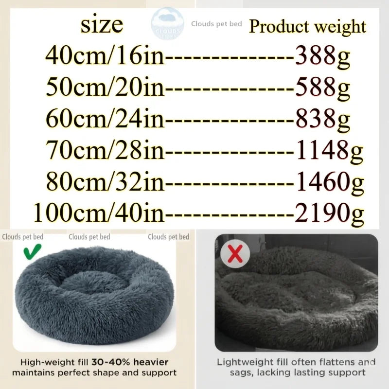 Calming Pet Bed with Extra-Soft Filling, Available in 9 Colors