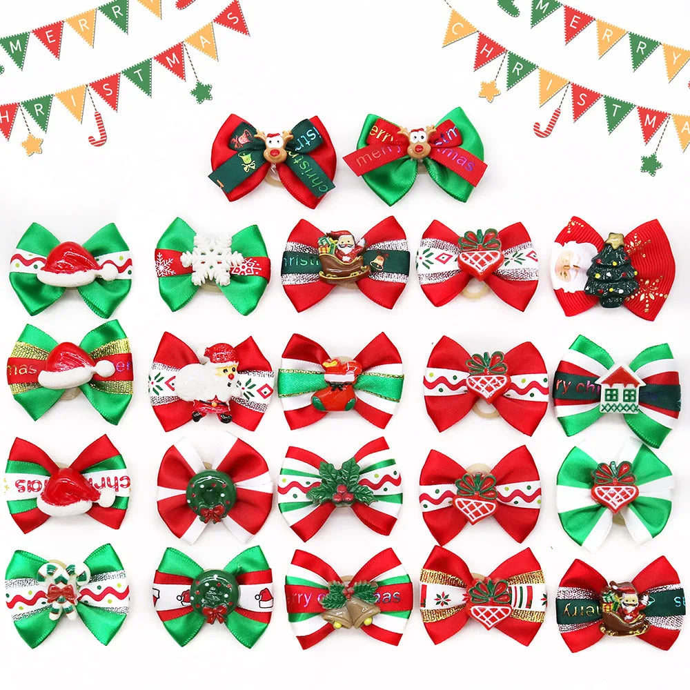 Handmade Puppy Bows (10, 20 or 30 Pack, Christmas Party)