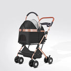 Small Pet Stroller Lightweight Foldable Outdoor Outing Cart for Dogs & Cats