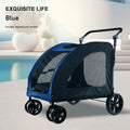 Large Capacity Foldable Dog Pet Stroller with Sunshade & Waterproof Fabric — Outdoor Travel Carrier
