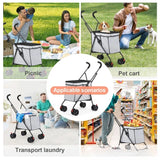 Pet Stroller Foldable Portable Multi Function Trolley For Small Medium Dog Cat Teddy Outdoor Travel Shopping Cart