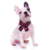 Christmas Bow Tie Dog Collar 2-Pack (Movable Elastic Design)