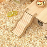 Wooden Wave Staircase — Eco-Friendly Climbing Ramp for Hamsters