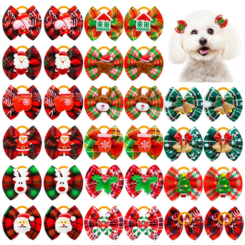 Winter Christmas Puppy Bows (10, 20 or 30 Piece Pack)