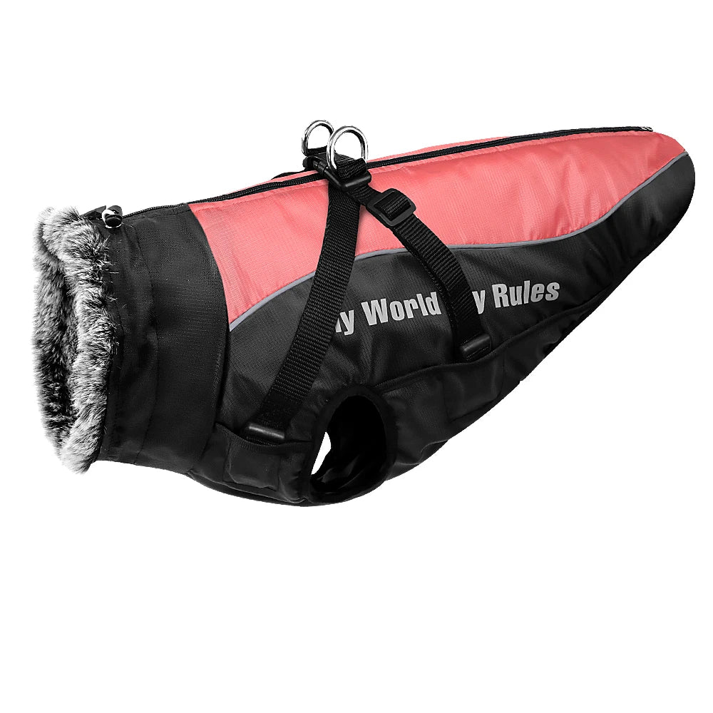 Waterproof Dog Jacket with Built-In Harness