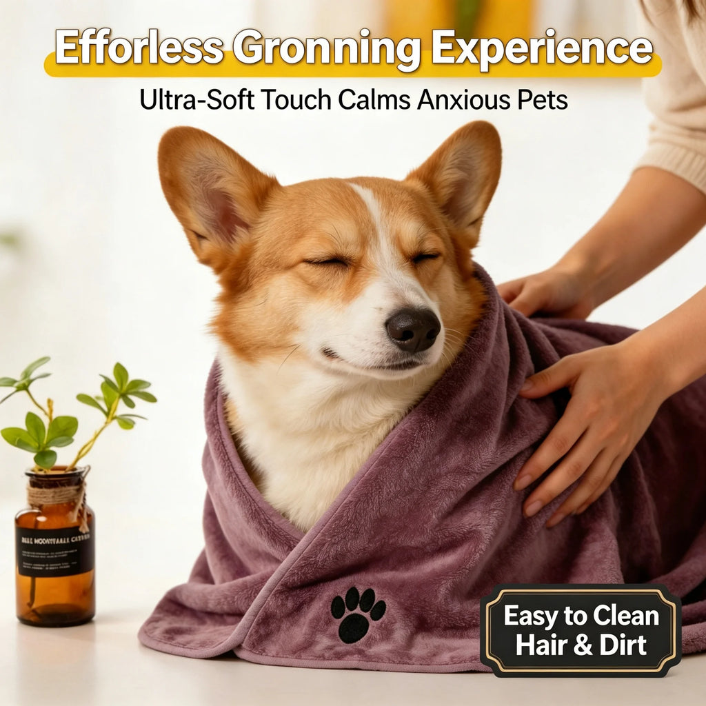 Extra-Large Microfiber Pet Bath Towel — Durable, Non-Fading Quick-Dry