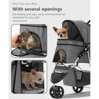 OS MOTOR 3-Wheel Portable Foldable Jogger Pet Stroller for Small & Medium Dogs, Cats & Puppies