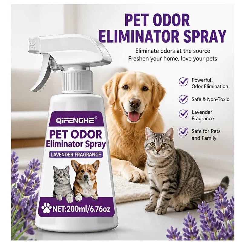 Pet Urine Odor Remover Spray — Fast-Drying, No-Residue Stain & Smell Eliminator