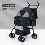 Hot Sale Luxury Four-Wheel Foldable Dog Cart Separable Basket Breathable Pet Carrier for Outdoor Travel Baby Carriage Not Stuffy