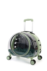 Pet Carrier Universal Wheel Rolling Cat Carrier Clear Trolley Case Large Capacity Pet Carrier Breathable Pet Travel Bag Fashion