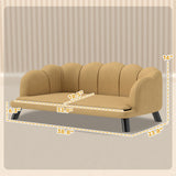 Pearl Design Pet Sofa with Solid Wood Legs, Coffee Brown