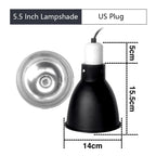 5.5in Reptile Lamp Dome with Ceramic Socket — Anti-Scald Shade for Terrariums