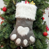 Christmas Pet Paw Stockings Plaid Design (1-10 Piece Pack)