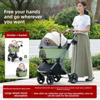Ultra-Lightweight Foldable Pet Stroller with Detachable Basket for Small & Medium Dogs & Cats — Portable