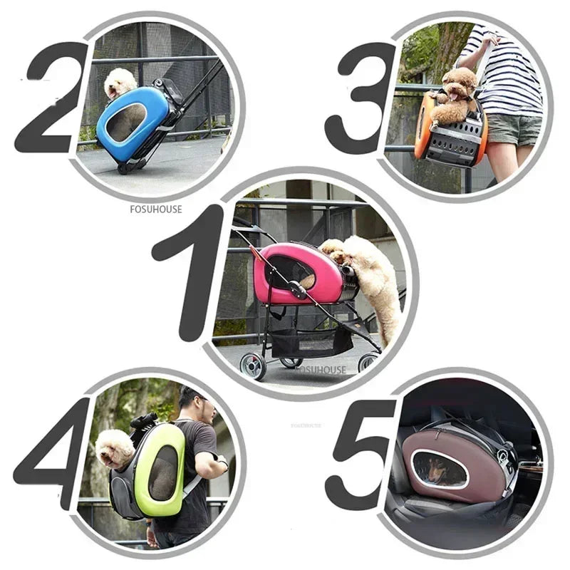 Large-Capacity Foldable Pet Carrier Trolley for Dogs & Cats — Lightweight Portable Outdoor Shopping & Travel