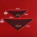 Christmas Plaid Bandana Bib & Hat Set for Dogs & Cats