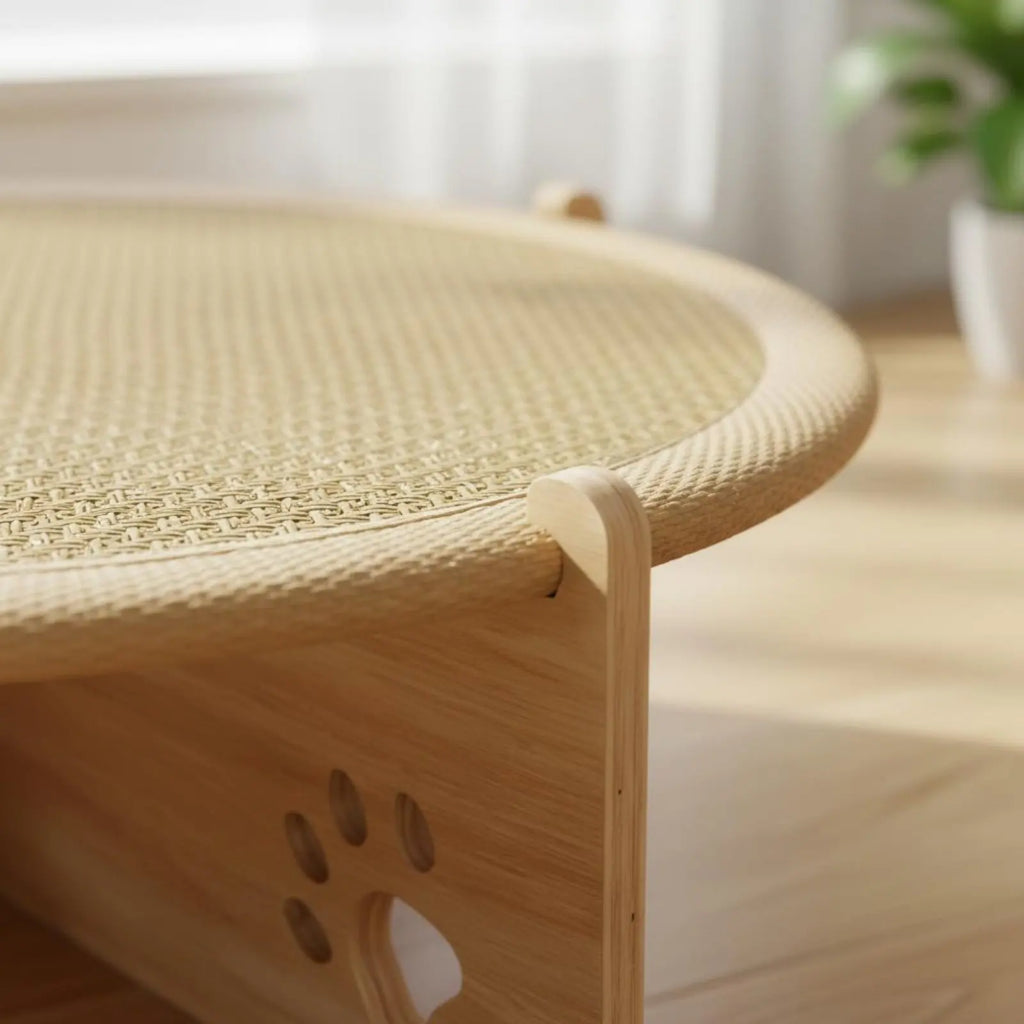 Cooling Wooden-Frame Cat Hammock Bed for Summer