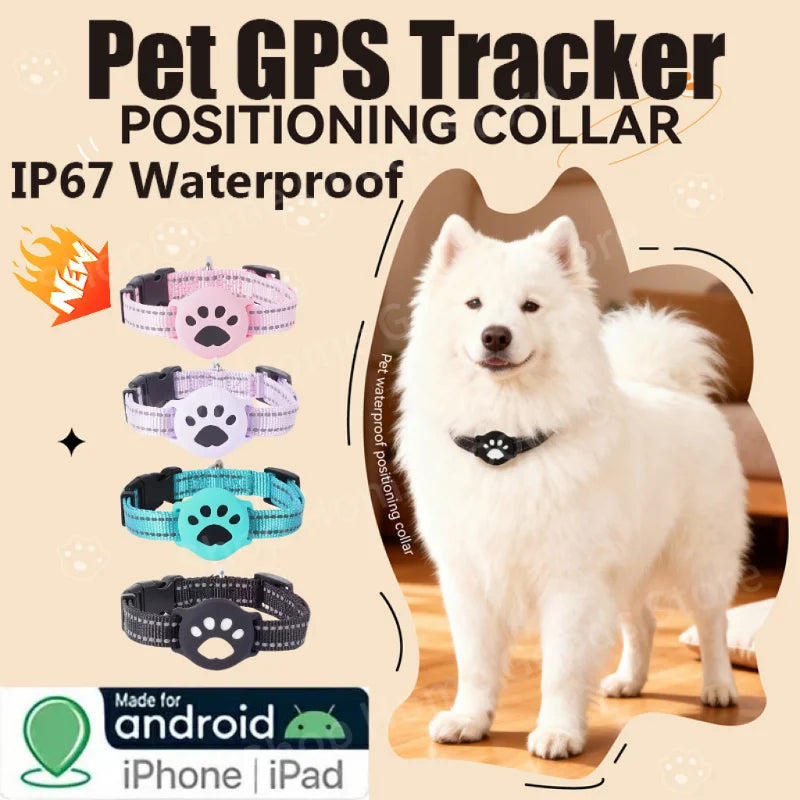 IP67 Waterproof GPS Animal Tracker Collar for Cats & Dogs (iOS & Android)