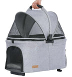 Upgraded 3-in-1 All-Terrain Lightweight Folding Pet Stroller with Detachable Carrier