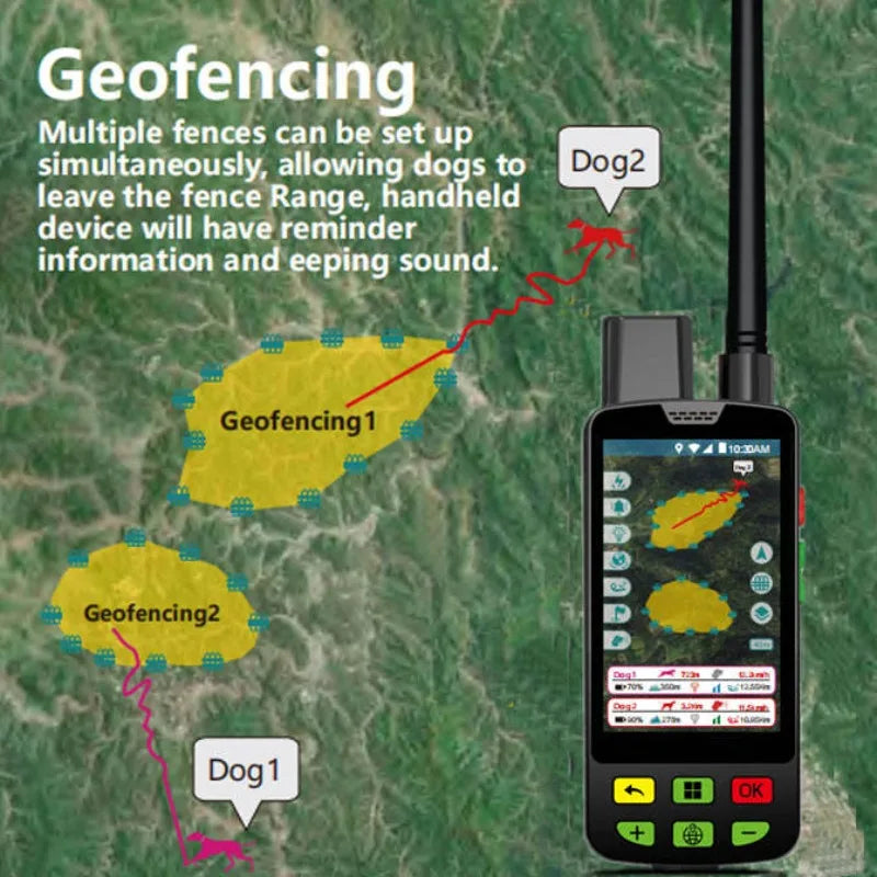 GPS Dog Collar with Radio Tracking - Long-Range Real-Time Locator for Hunting Dogs