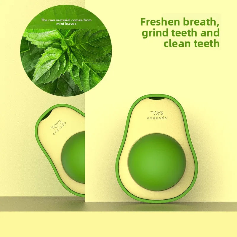 Natural Catnip Rotatable Wall Stick-On Ball — Cat Teeth Cleaning Catnip Scratching Toy