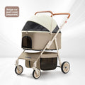 Large Foldable Pet Cart for Medium & Large Dogs & Cats — Separable Sunbathing Outdoor Cart with Wide Cabin