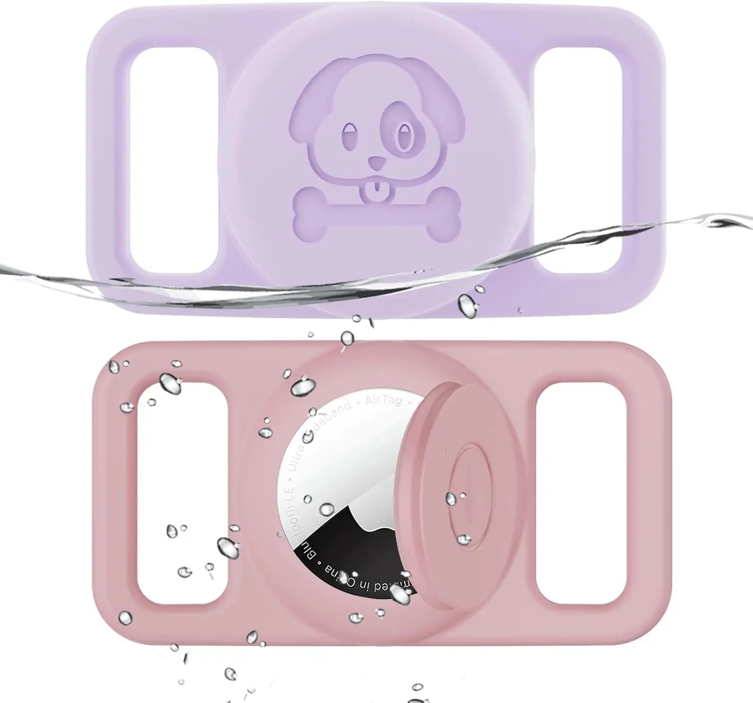 Waterproof AirTag Collar Holder 2-Pack - Hidden Loop Design for Dogs