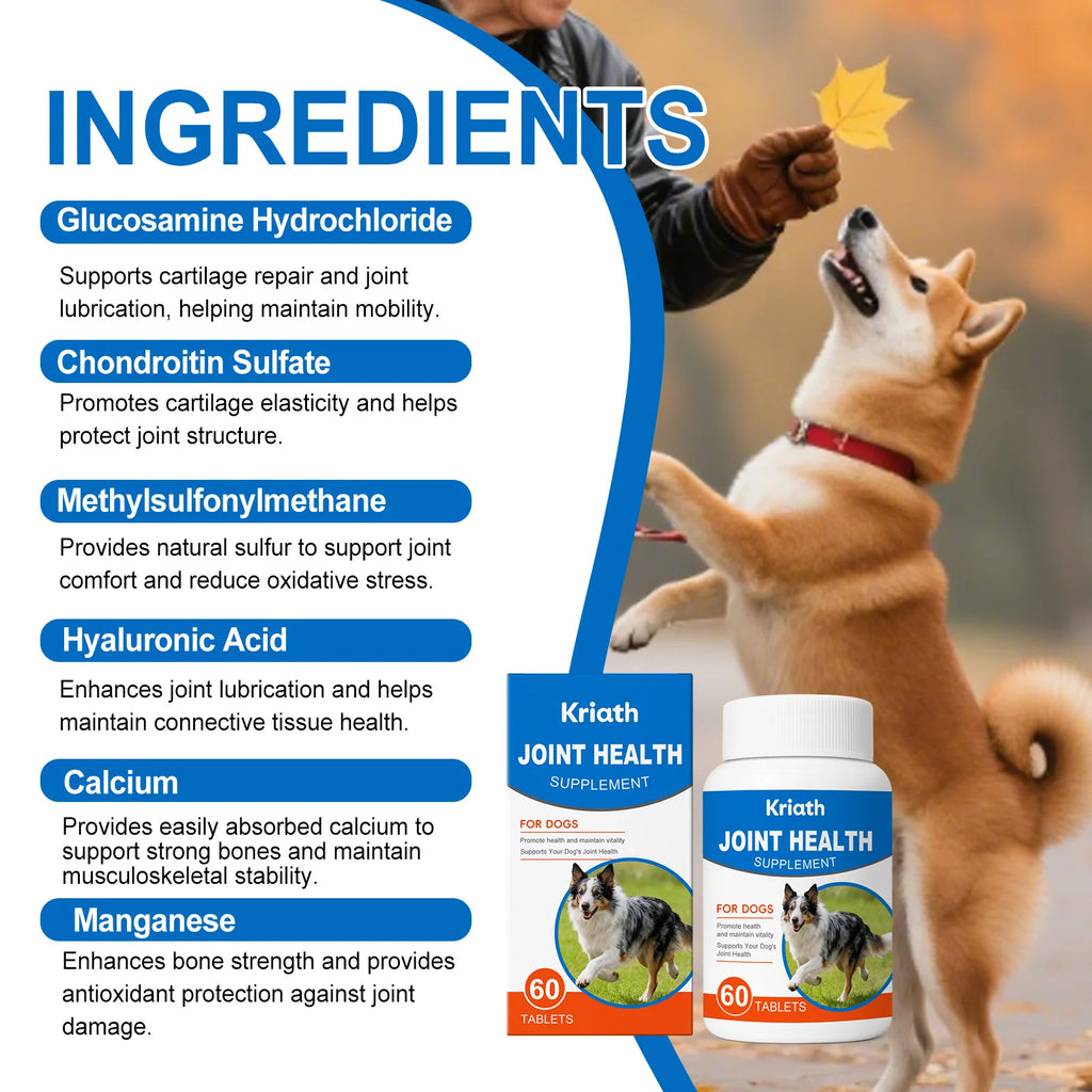 Dog Joint Care Supplement Tablets — Cartilage Support, 60-Count