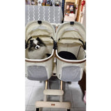 Twin Cabin Double Layer Pet Stroller for Small Medium Dogs Cats Lightweight Foldable Double Pet Cart Outdoor Walking
