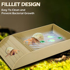 Anti-Slip Tortoise Bathing Dish — Dual-Ramp Food & Water Bowl