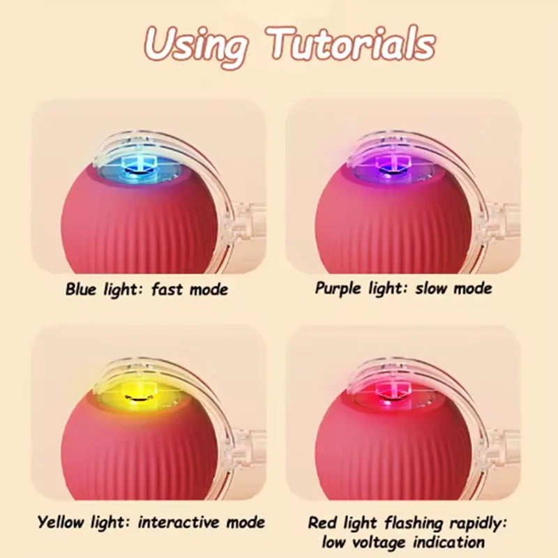 Smart Rolling Silicone Ball Cat Toy with Tail