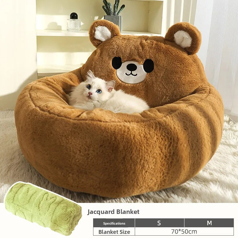 Plush Faux Fur Pet Cushion for Sofas & Beds