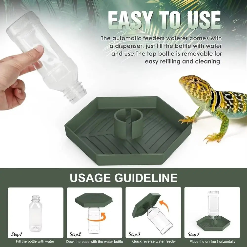 Anti-Slip Turtle Water & Food Bowl — Detachable Reptile Feeder Dish