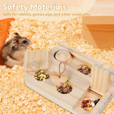 6-in-1 Wooden Foraging Puzzle Toy — Treat Feeder for Hamsters & Guinea Pigs