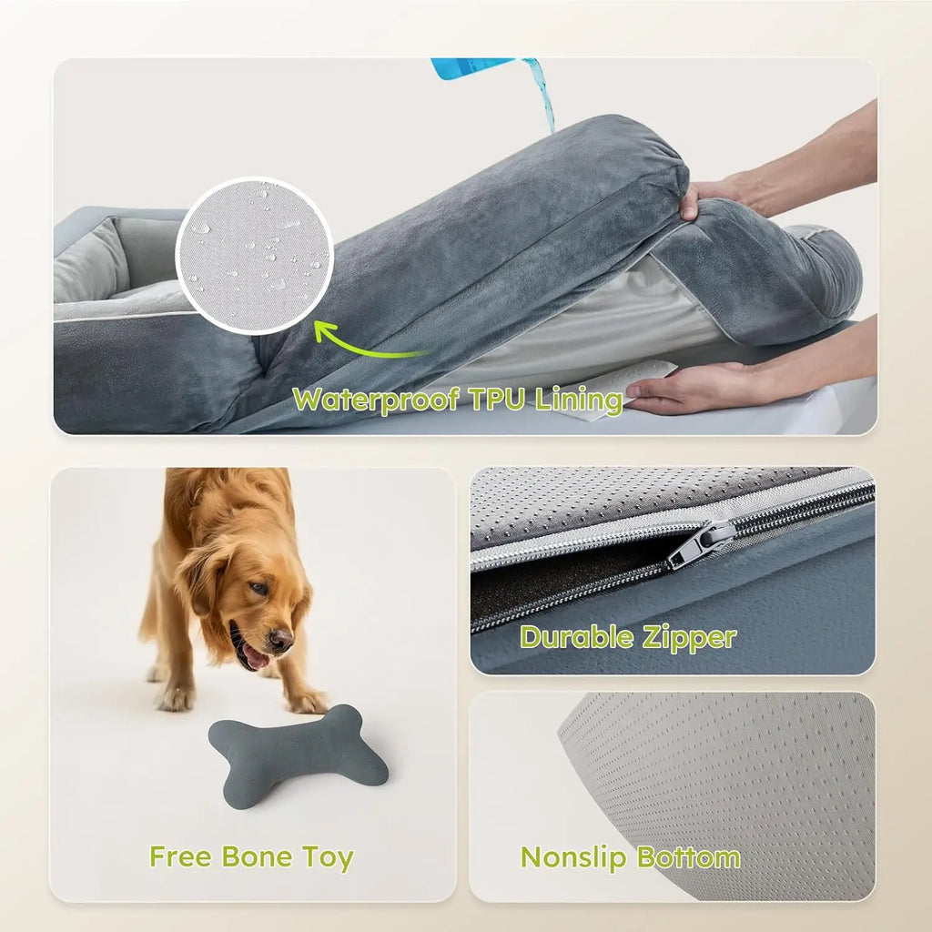 XL Orthopedic Dog Bed with Cooling Gel Memory Foam, 42in