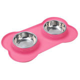 Stainless Steel Double Pet Bowl Set
