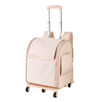 Waterproof Oxford Rolling Backpack Pet Carrier with Shoulder Straps