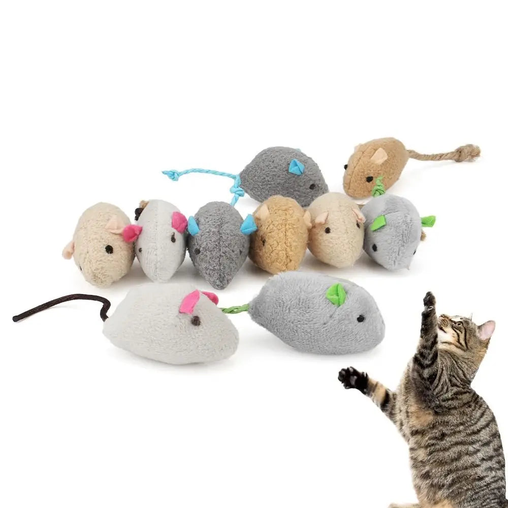 2-Pack Portable Catnip Fake Mice Cat Toys — Soft Simulated Mouse Training Toys for Kittens