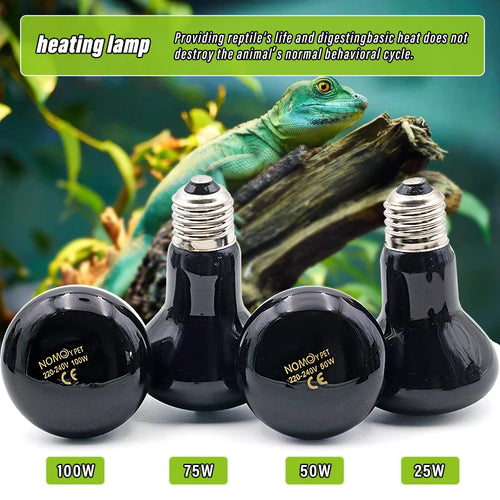 220V UVA+UVB Reptile Basking Lamp — Daylight Heat Bulb for Turtles & Lizards, 25W-100W